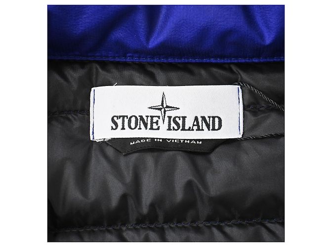 Blauer Polyamid-Daunenweste mit Compass-Patch von Stone Island - Ansicht 5