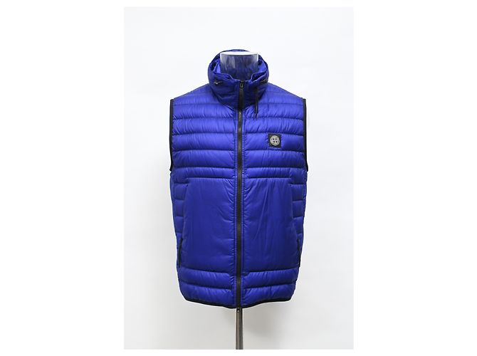 Blauer Polyamid-Daunenweste mit Compass-Patch von Stone Island - Ansicht 6