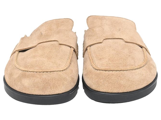 Mules Hermès Go in suede beige - vista 2