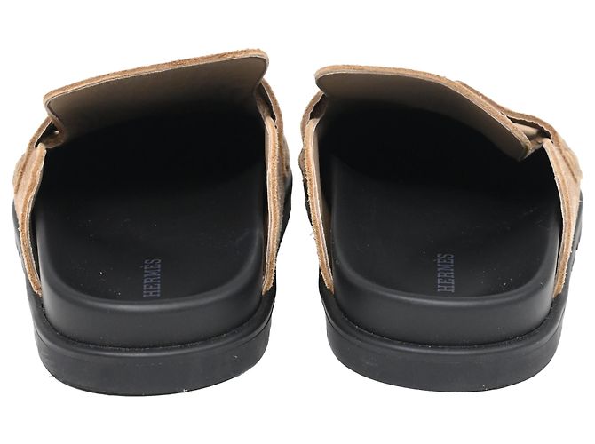 Mules Hermès Go in suede beige - vista 3