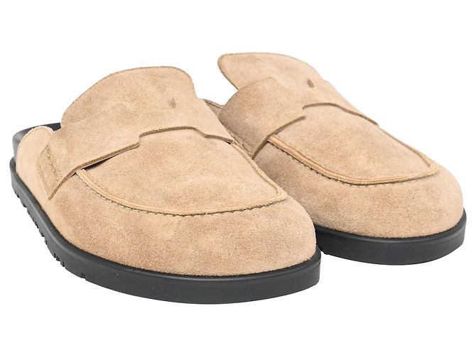 Mules Hermès Go in suede beige - vista 4