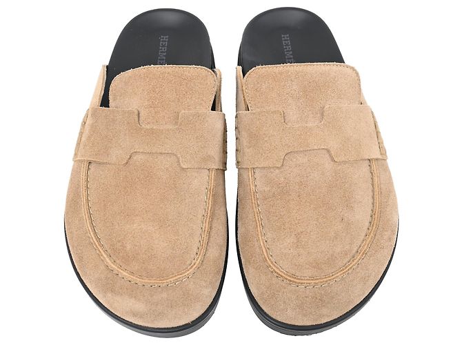 Mules Hermès Go in suede beige - vista 5