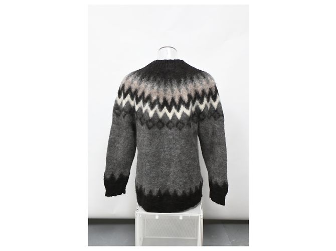 Suéter Zig Zag em lã cinza de Junya Watanabe - vista 8