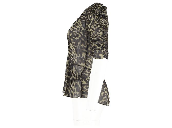 Blusa Caja Ruched de Isabel Marant en viscosa con estampado animal - vista 5