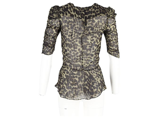 Blusa Caja Ruched de Isabel Marant en viscosa con estampado animal - vista 6