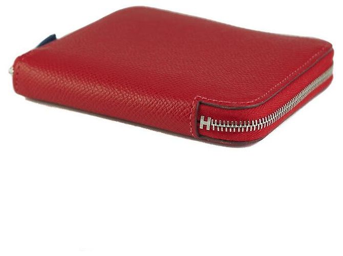 Mini portafoglio in seta Azap Compact di Hermès Rosso - vista 3
