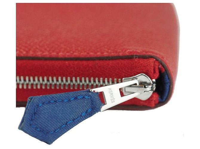 Mini portafoglio in seta Azap Compact di Hermès Rosso - vista 4
