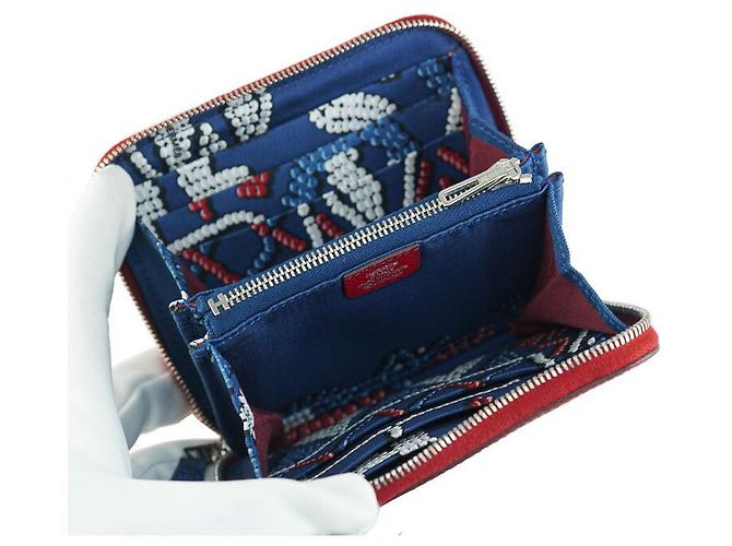 Mini portafoglio in seta Azap Compact di Hermès Rosso - vista 5