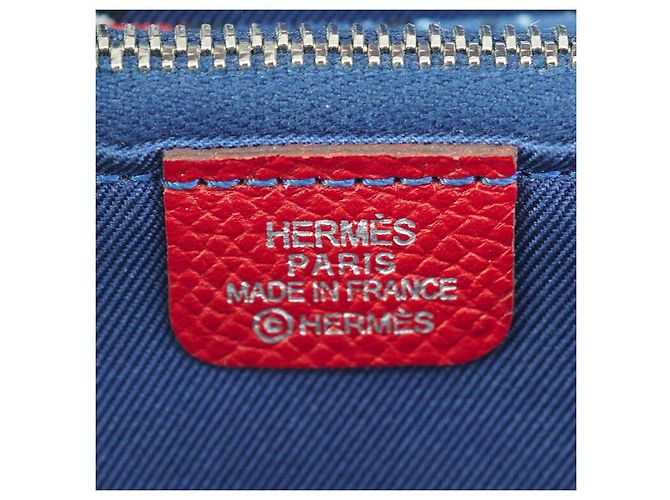 Mini portafoglio in seta Azap Compact di Hermès Rosso - vista 6