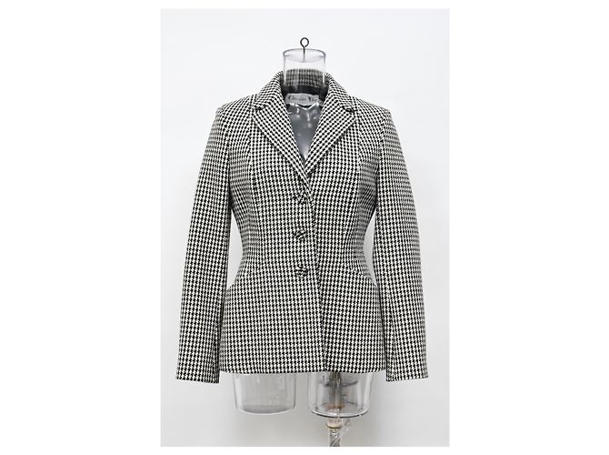 New Look Giacca Bar Dior Houndstooth 30 Montaigne in lana nera - vista 6