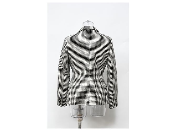 New Look Giacca Bar Dior Houndstooth 30 Montaigne in lana nera - vista 8