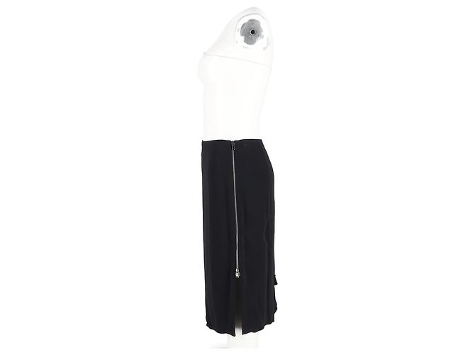 Autre Marque Gonna midi con zip laterale Antonio Berardi in rayon nero - vista 5