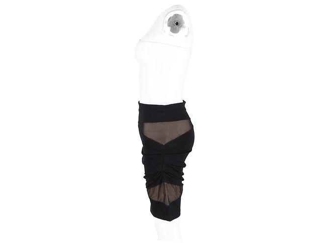 Autre Marque Falda mini de rayón negro con acentos de malla de Alexander Wang - vista 5