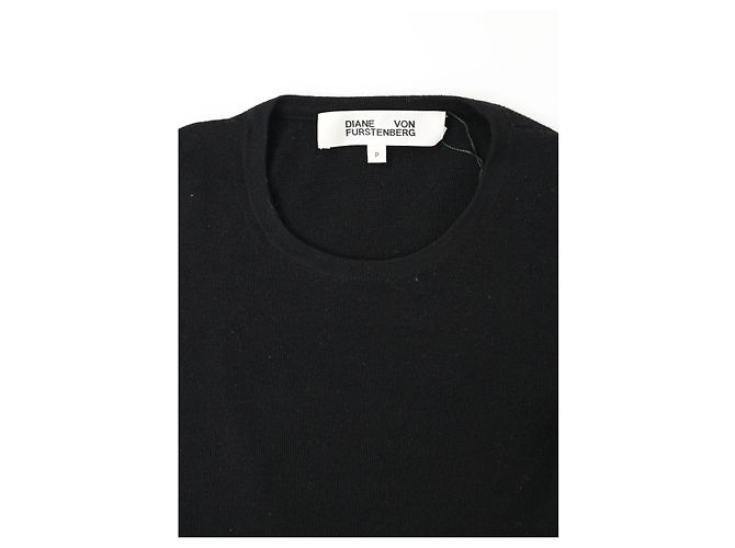 Schwarzer Wollpullover mit Rückenausschnitt von Diane Von Furstenberg - Ansicht 10