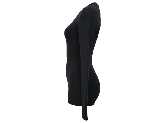 Schwarzer Wollpullover mit Rückenausschnitt von Diane Von Furstenberg - Ansicht 2