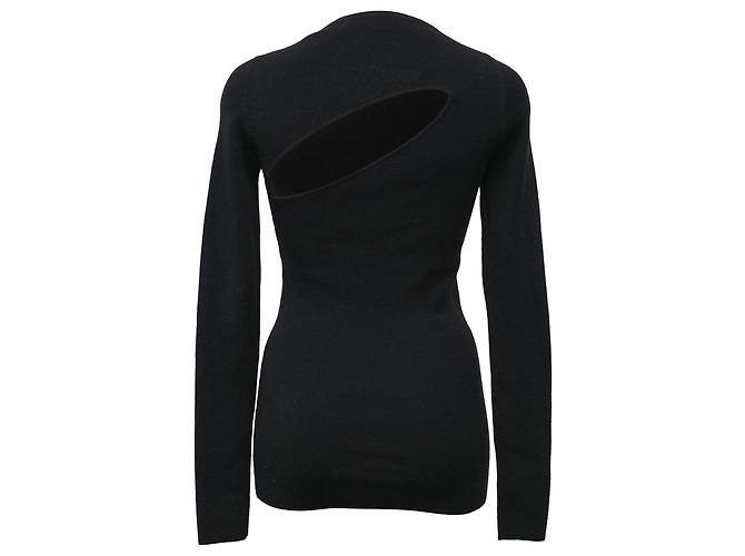 Schwarzer Wollpullover mit Rückenausschnitt von Diane Von Furstenberg - Ansicht 3