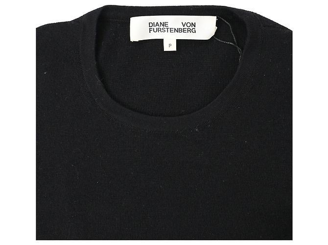 Schwarzer Wollpullover mit Rückenausschnitt von Diane Von Furstenberg - Ansicht 5