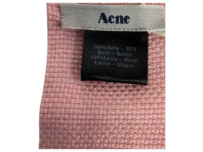 Cravate texturée en soie rose d'Acne Studios - vue 4
