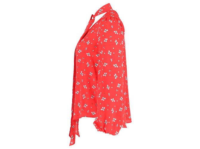 Autre Marque Blusa Impresa Rixo en Seda Roja - vista 2