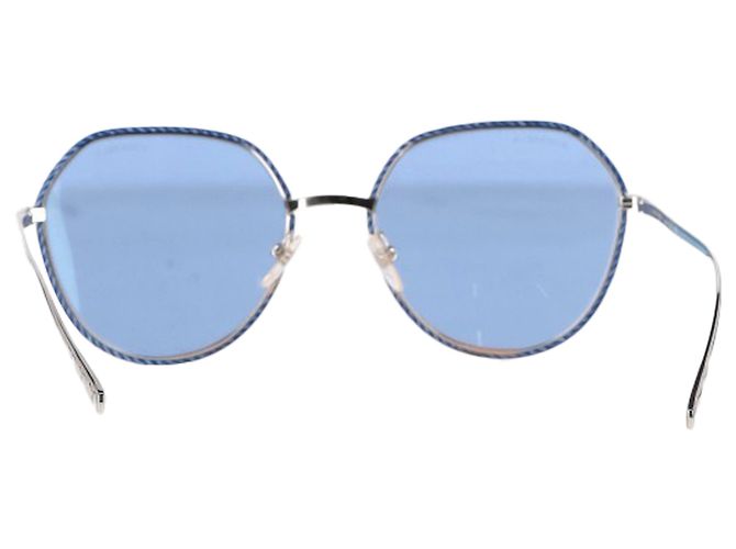 Timeless Gafas de sol redondas Chanel 4251 en metal plateado Plata - vista 3