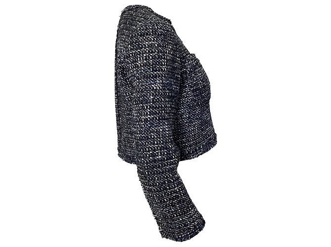 Giacca Tweed Theory in acrilico blu navy - vista 3
