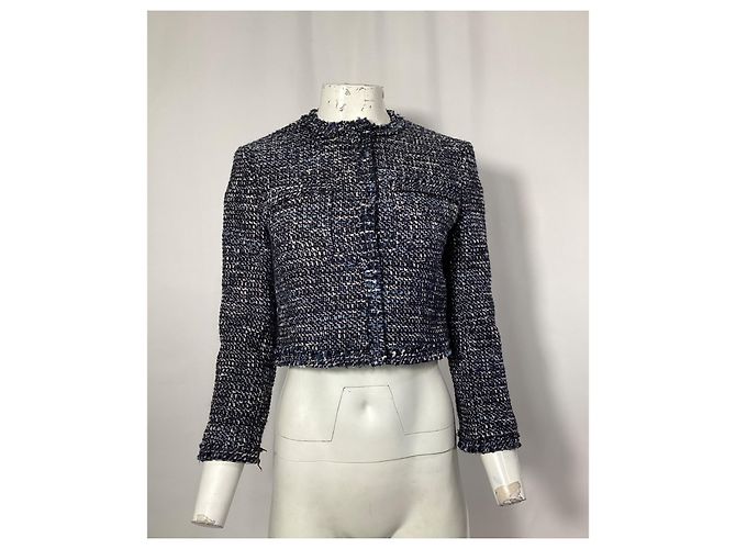 Giacca Tweed Theory in acrilico blu navy - vista 7