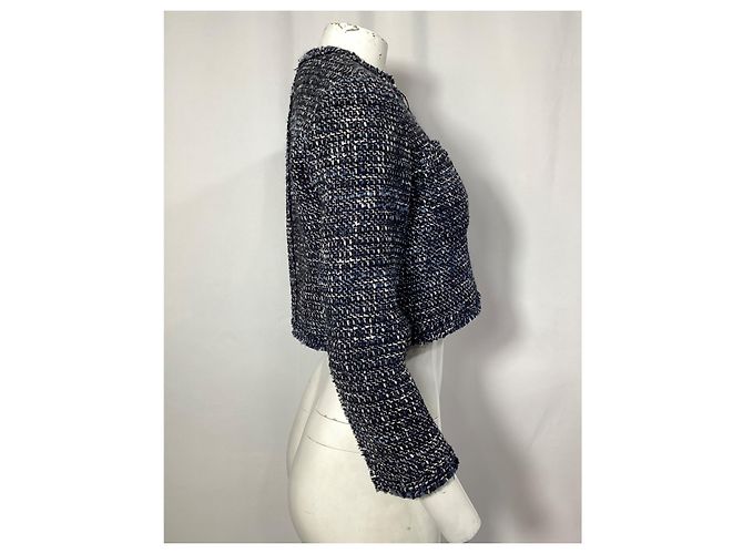 Giacca Tweed Theory in acrilico blu navy - vista 9