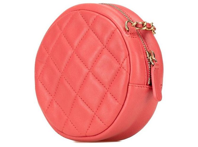 Chanel Lammleder Coco Mark Heart Camellia Stepp Schultertasche A81620 Rot - Ansicht 2