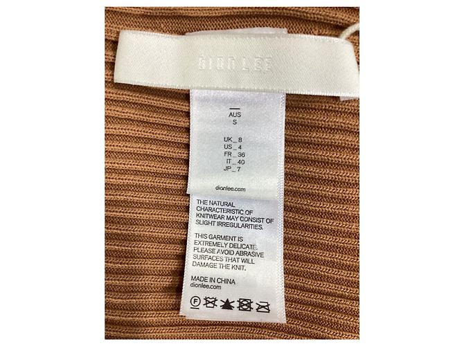 Autre Marque Braun geripptes Strick-Midikleid mit Ausschnitten von Dion Lee Rot - Ansicht 13