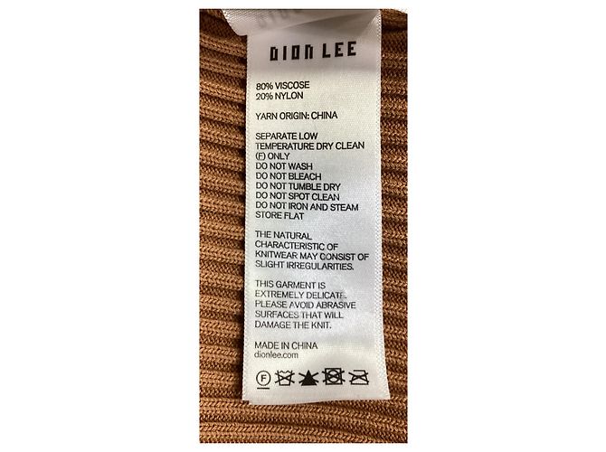 Autre Marque Braun geripptes Strick-Midikleid mit Ausschnitten von Dion Lee Rot - Ansicht 14
