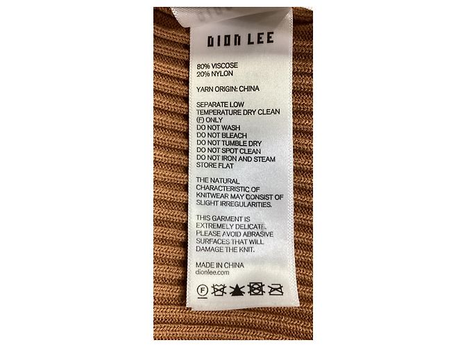 Autre Marque Braun geripptes Strick-Midikleid mit Ausschnitten von Dion Lee Rot - Ansicht 7