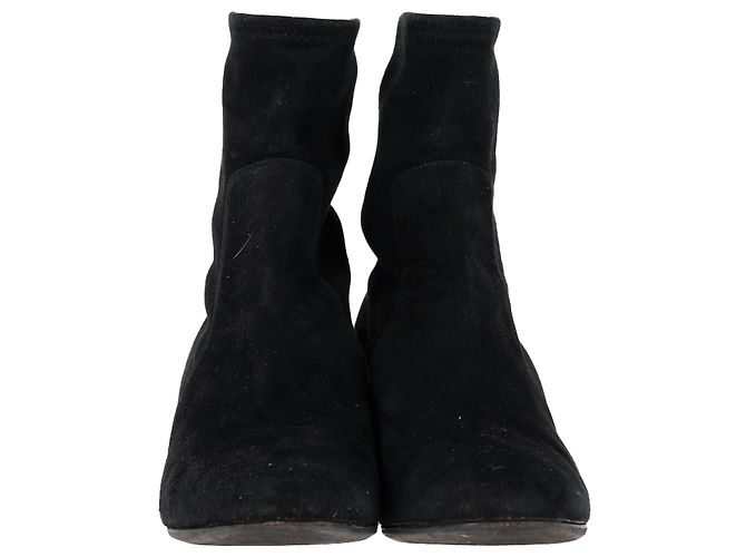 Salvatore Ferragamo Botas de tobillo stretch Catania de Ferragamo en ante negro - vista 2