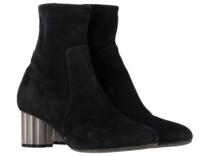 Salvatore Ferragamo Botas de tobillo stretch Catania de Ferragamo en ante negro - vista 4