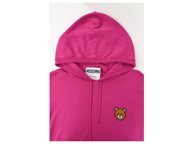 Hoodie Moschino Couture Bear in cotone rosa - vista 10