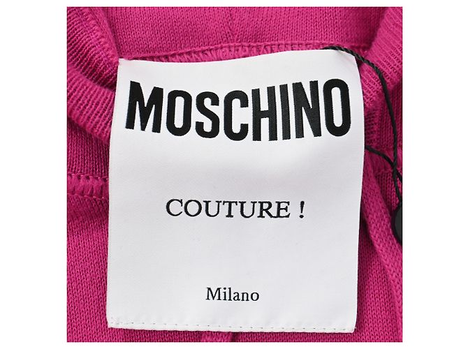Hoodie Moschino Couture Bear in cotone rosa - vista 4