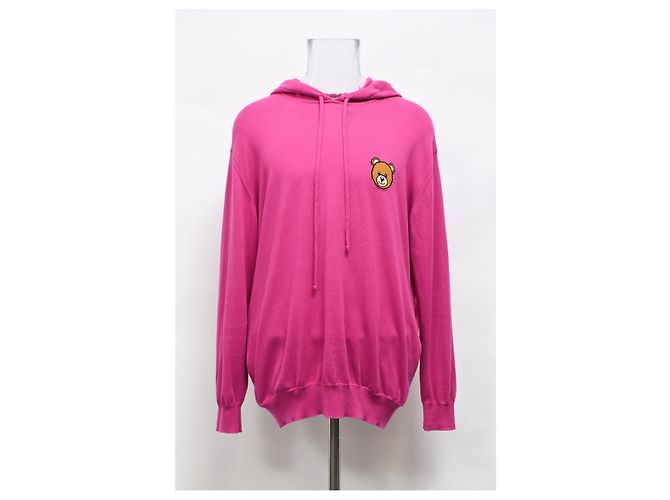 Hoodie Moschino Couture Bear in cotone rosa - vista 6
