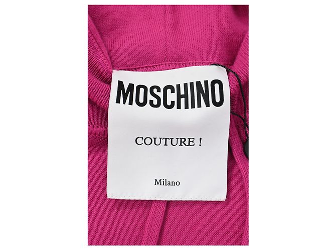 Hoodie Moschino Couture Bear in cotone rosa - vista 9