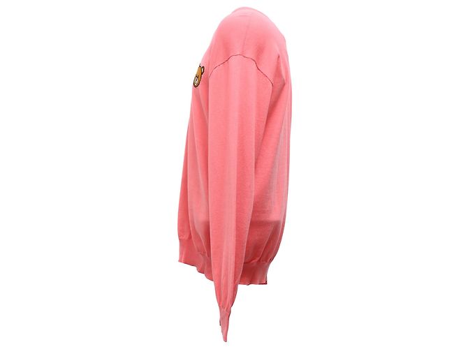 Moschino Couture Bären V-Ausschnitt Pullover aus rosa Baumwolle Pink - Ansicht 2