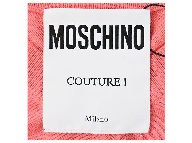 Moschino Couture Bären V-Ausschnitt Pullover aus rosa Baumwolle Pink - Ansicht 4