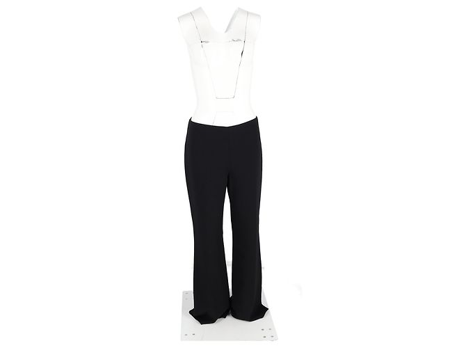 Michael Kors Hochtaillierte Schlaghosen aus schwarzem Polyester - Ansicht 4