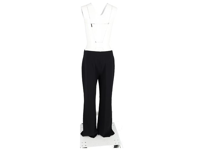 Michael Kors Hochtaillierte Schlaghosen aus schwarzem Polyester - Ansicht 6