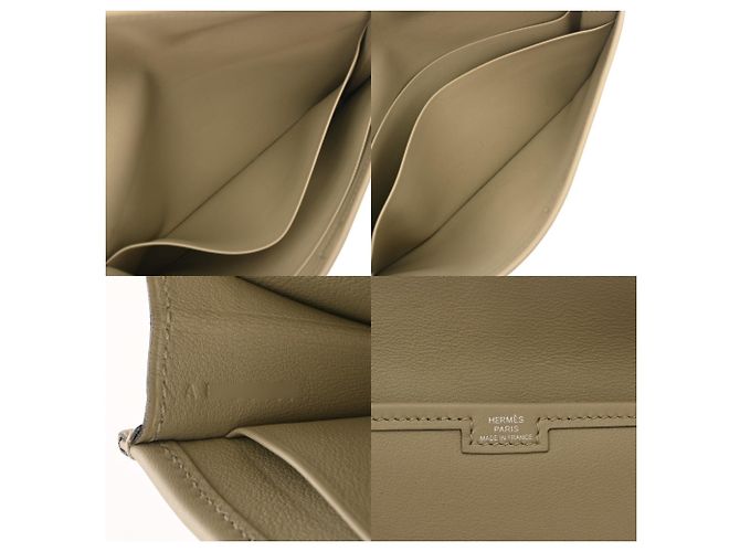 Hermès Borsa Clutch Hermes Jige Duo Sage Beige - vista 10