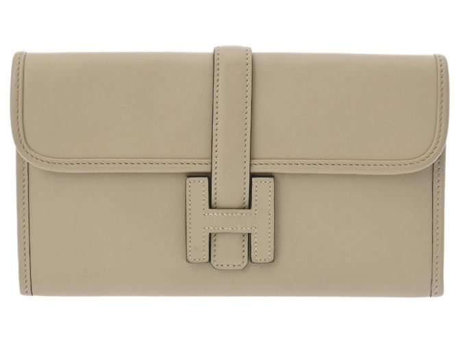 Hermès Borsa Clutch Hermes Jige Duo Sage Beige - vista 2