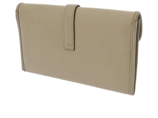 Hermès Borsa Clutch Hermes Jige Duo Sage Beige - vista 3