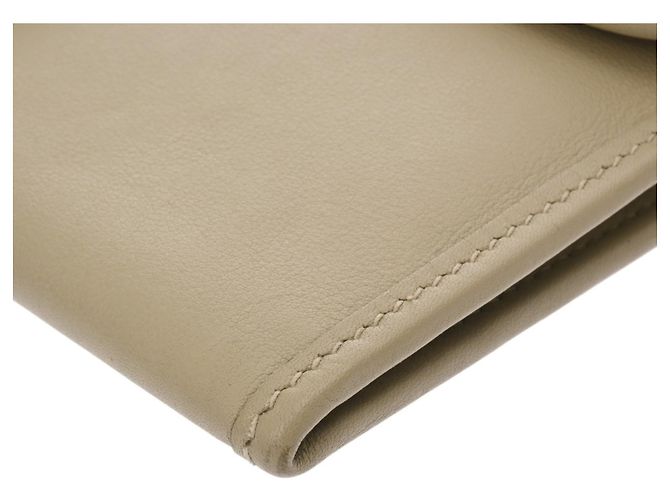 Hermès Borsa Clutch Hermes Jige Duo Sage Beige - vista 6