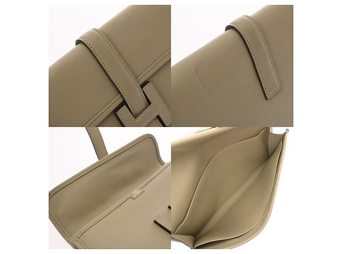 Hermès Borsa Clutch Hermes Jige Duo Sage Beige - vista 9