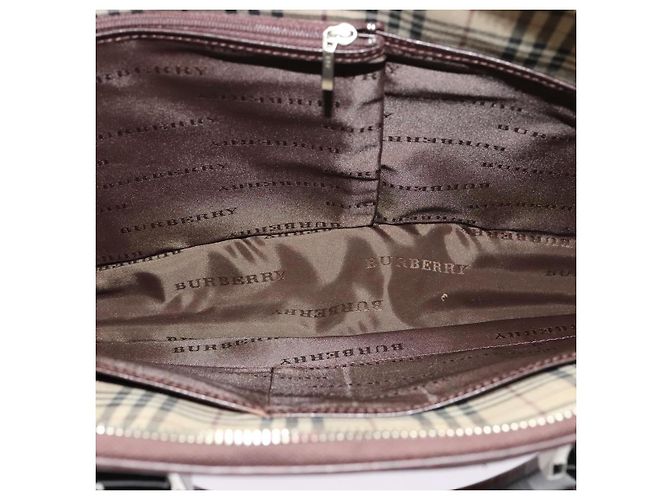 Bolsa de mão BURBERRY em nylon 2 vias marrom prata autêntica bs25146 - vista 11