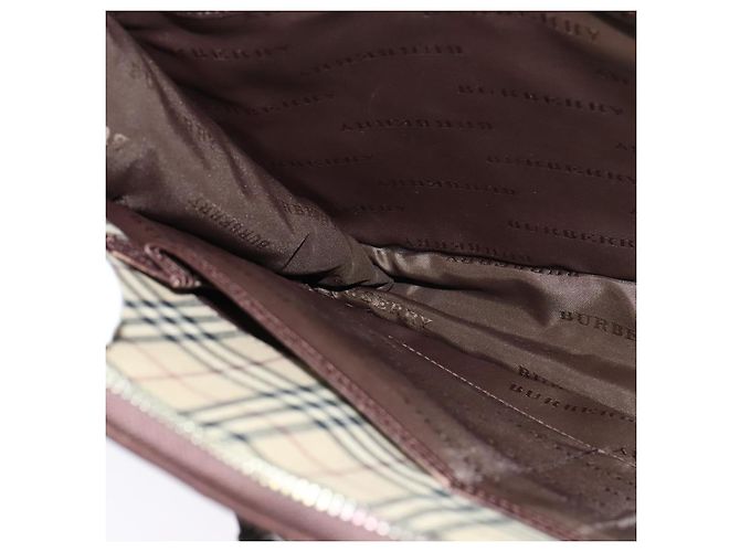 Bolsa de mão BURBERRY em nylon 2 vias marrom prata autêntica bs25146 - vista 18