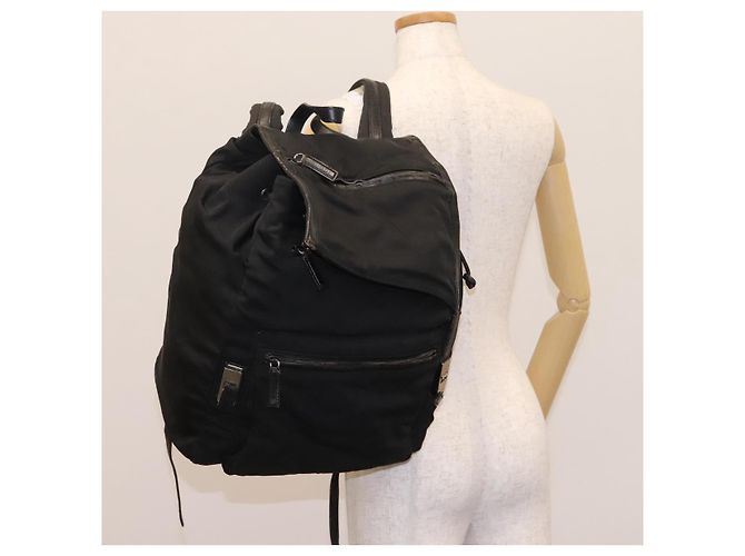 Zaino GUCCI in nylon nero Auth 117288 - vista 35