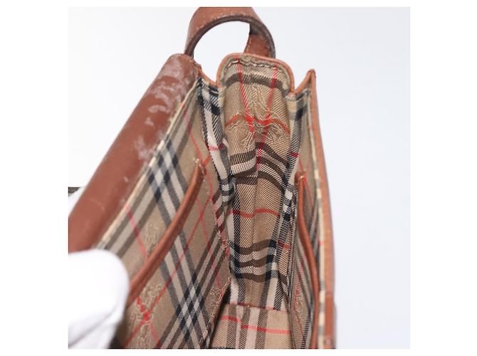 Autre Marque Borsa a Spalla Burberrys in Pelle Marrone Oro Auth BA1620 D'oro - vista 18